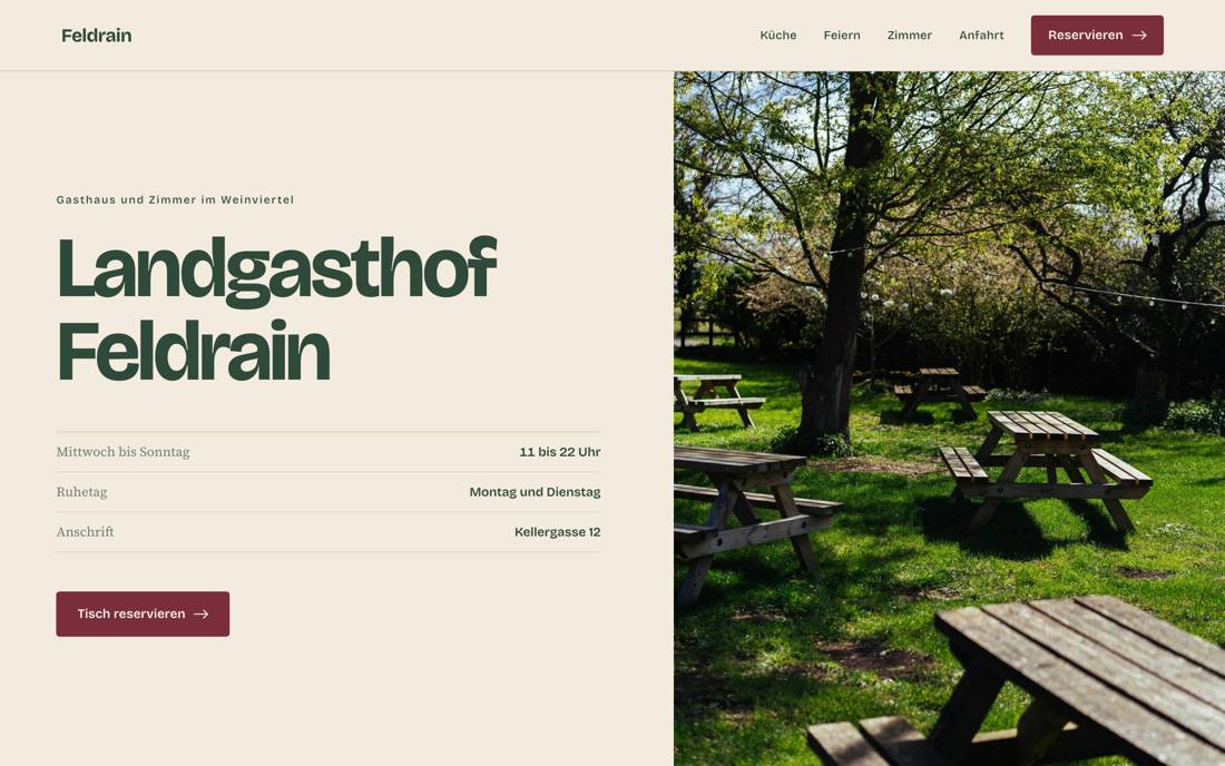 Vorschau der Beispielseite Landgasthof Feldrain